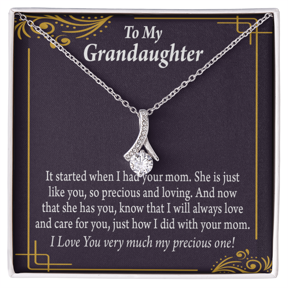 To My Granddaughter To Granddaughter From Grandma Generations Alluring Ribbon Necklace Message Card-Express Your Love Gifts