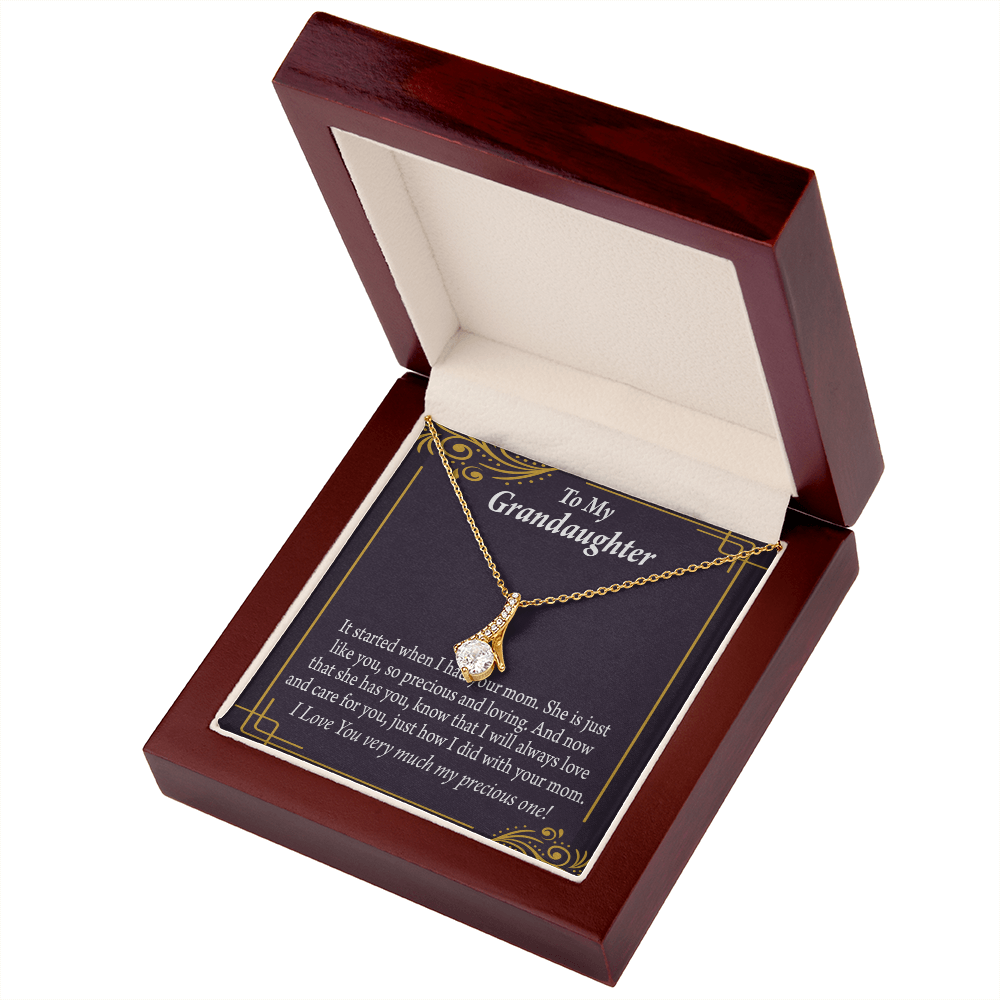 To My Granddaughter To Granddaughter From Grandma Generations Alluring Ribbon Necklace Message Card-Express Your Love Gifts