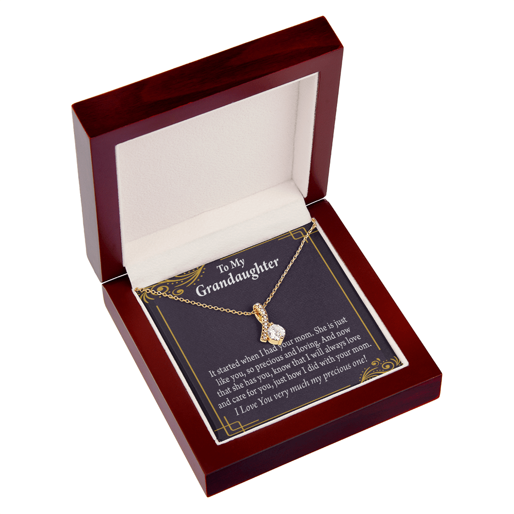 To My Granddaughter To Granddaughter From Grandma Generations Alluring Ribbon Necklace Message Card-Express Your Love Gifts
