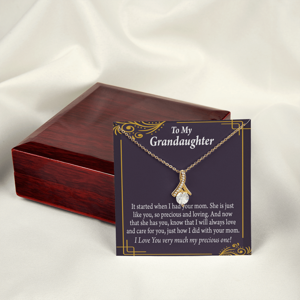 To My Granddaughter To Granddaughter From Grandma Generations Alluring Ribbon Necklace Message Card-Express Your Love Gifts