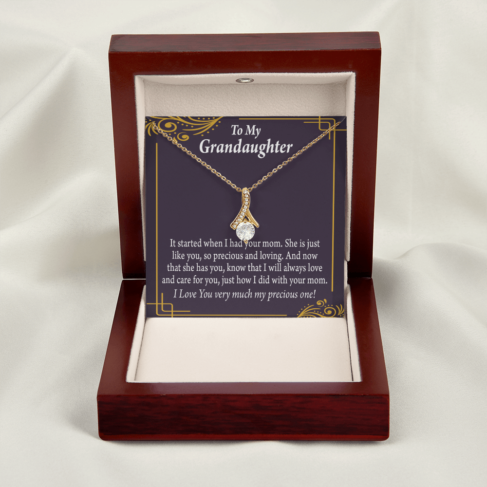 To My Granddaughter To Granddaughter From Grandma Generations Alluring Ribbon Necklace Message Card-Express Your Love Gifts