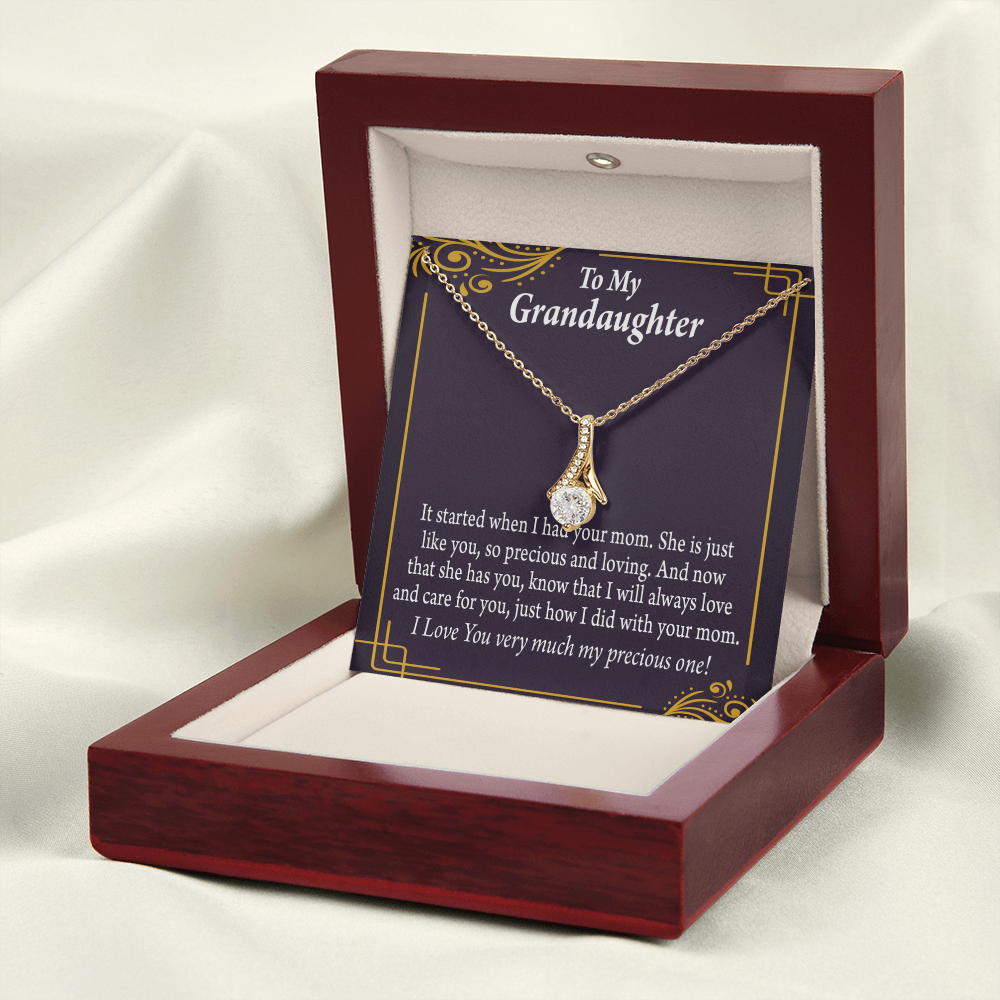 To My Granddaughter To Granddaughter From Grandma Generations Alluring Ribbon Necklace Message Card-Express Your Love Gifts