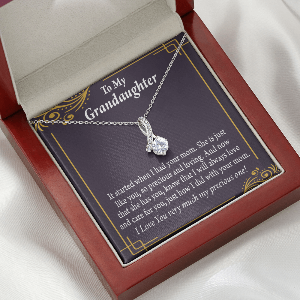 To My Granddaughter To Granddaughter From Grandma Generations Alluring Ribbon Necklace Message Card-Express Your Love Gifts