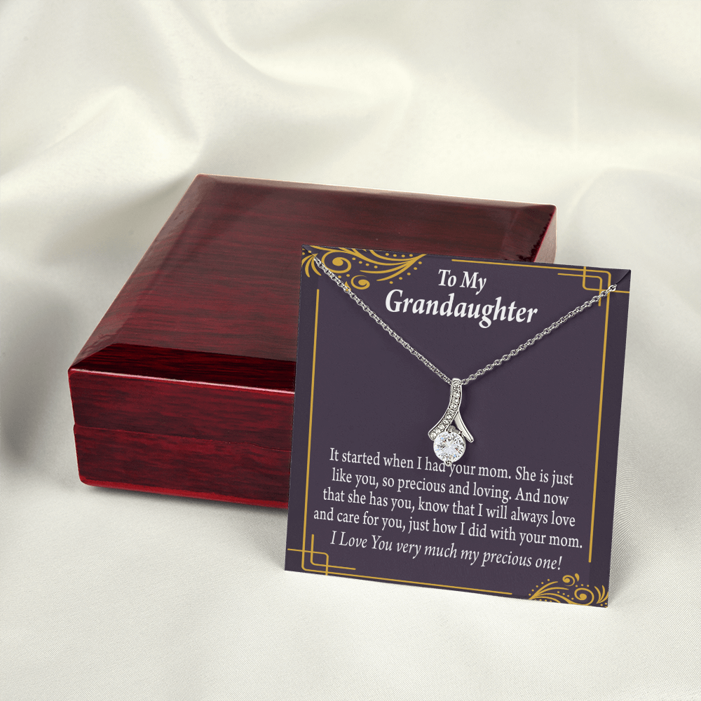 To My Granddaughter To Granddaughter From Grandma Generations Alluring Ribbon Necklace Message Card-Express Your Love Gifts