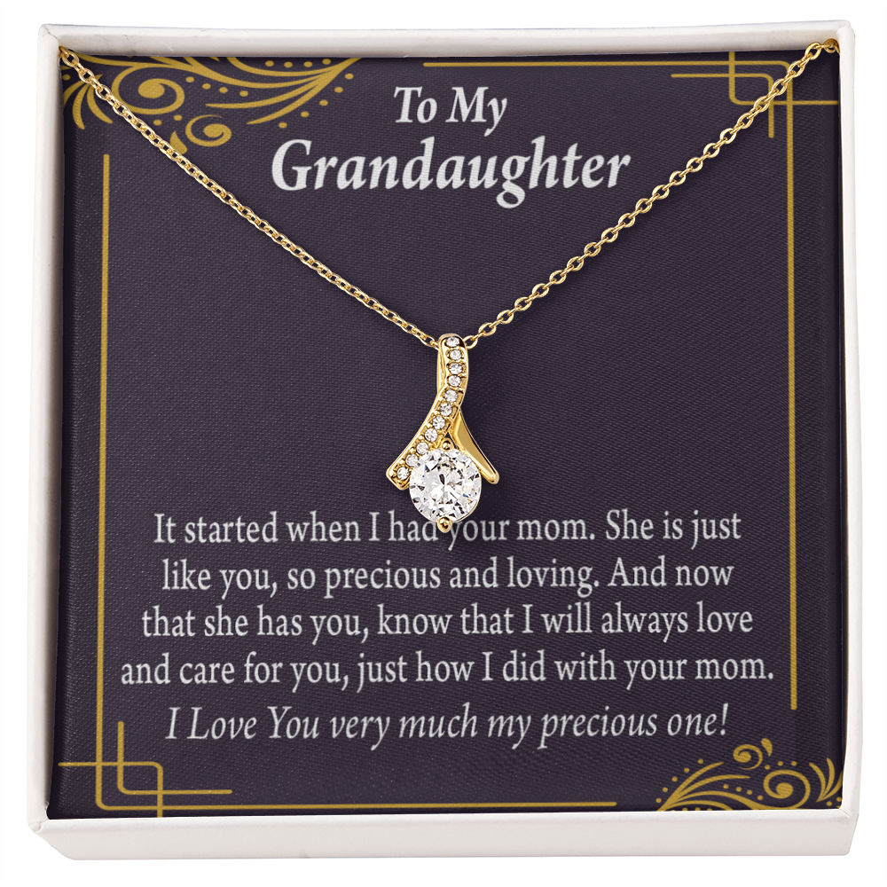 To My Granddaughter To Granddaughter From Grandma Generations Alluring Ribbon Necklace Message Card-Express Your Love Gifts