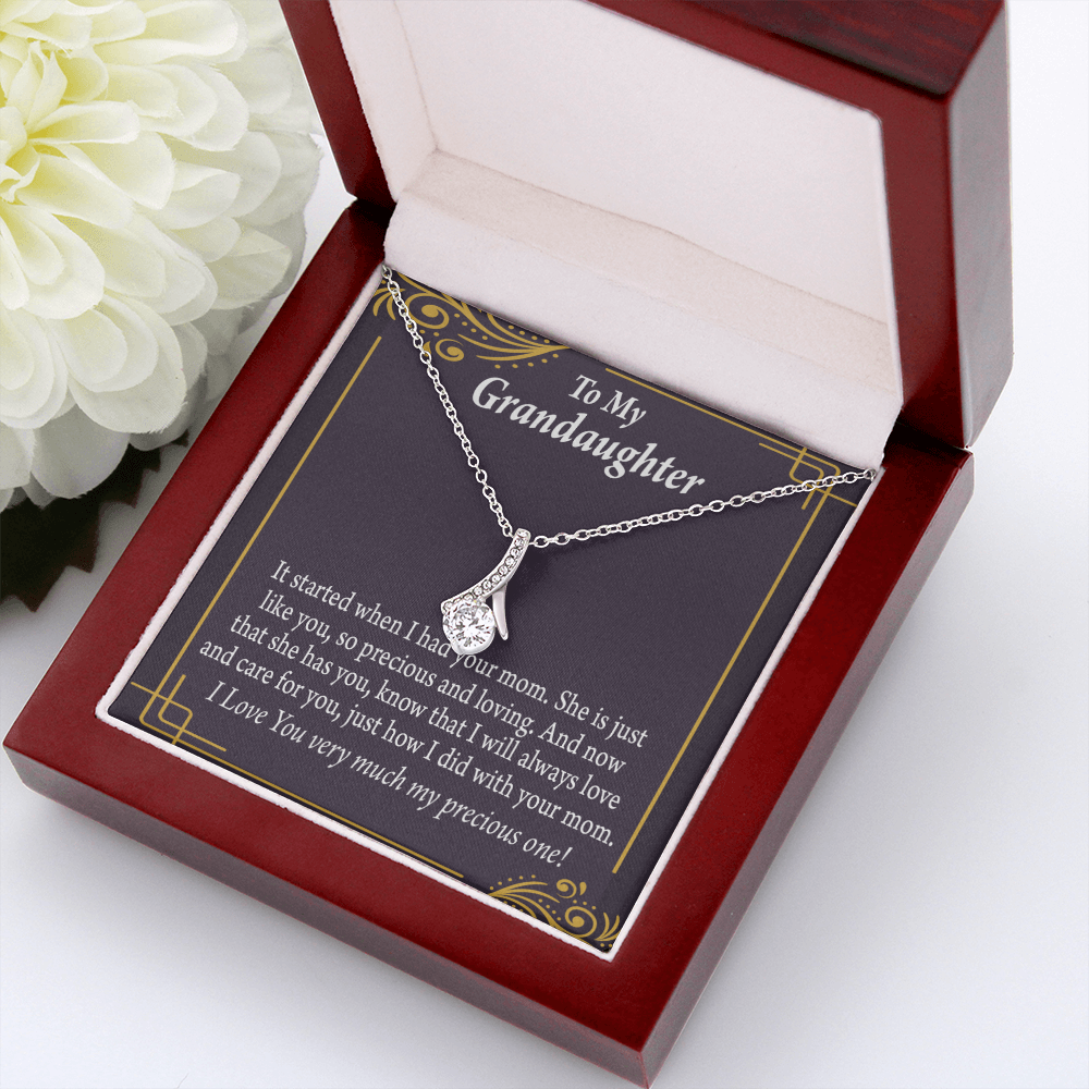 To My Granddaughter To Granddaughter From Grandma Generations Alluring Ribbon Necklace Message Card-Express Your Love Gifts