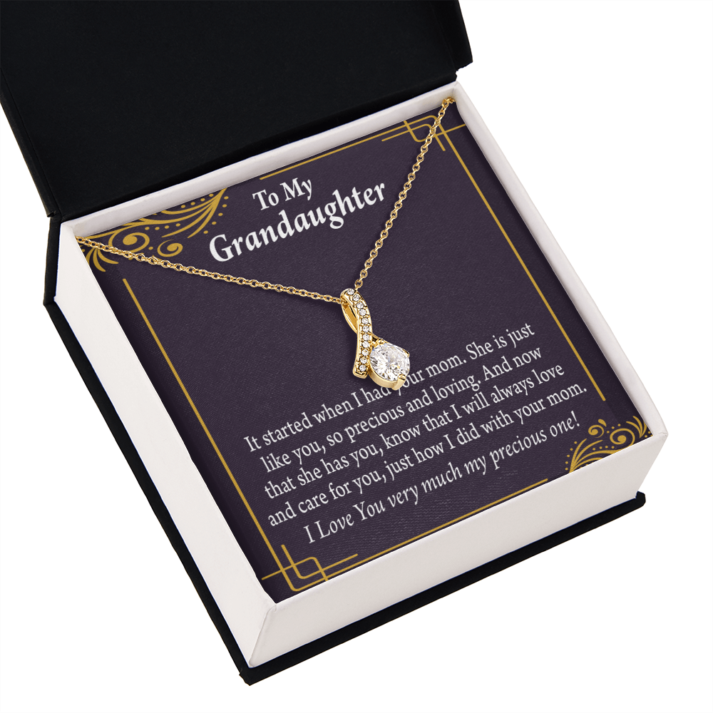 To My Granddaughter To Granddaughter From Grandma Generations Alluring Ribbon Necklace Message Card-Express Your Love Gifts