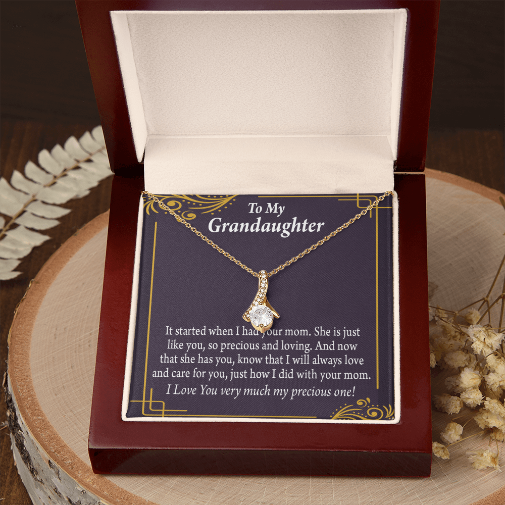 To My Granddaughter To Granddaughter From Grandma Generations Alluring Ribbon Necklace Message Card-Express Your Love Gifts