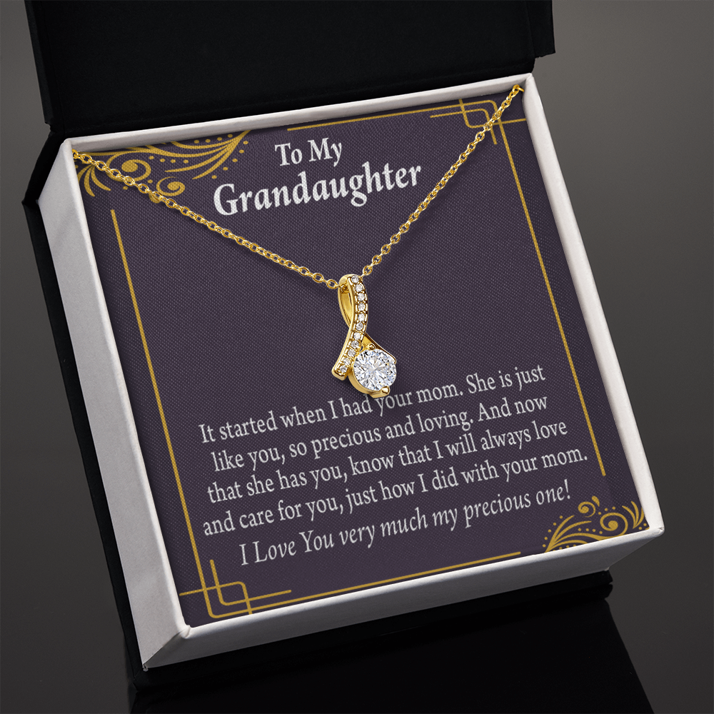 To My Granddaughter To Granddaughter From Grandma Generations Alluring Ribbon Necklace Message Card-Express Your Love Gifts