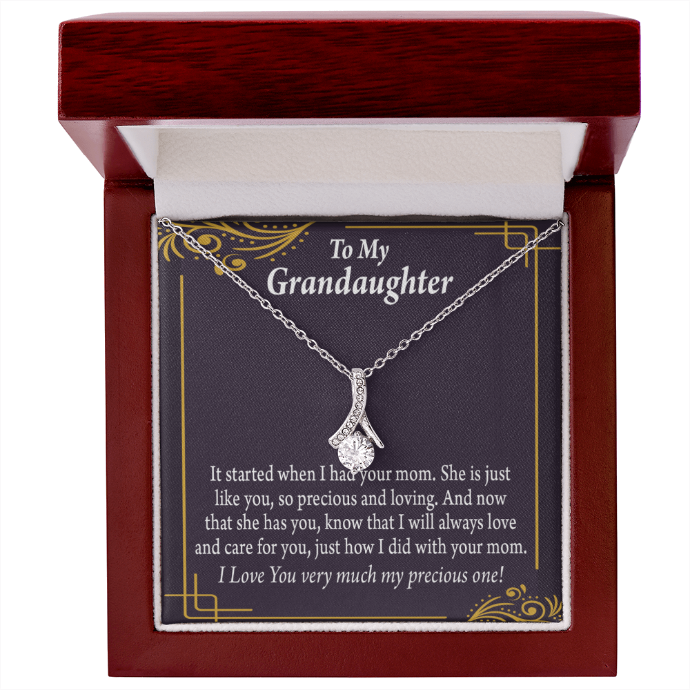 To My Granddaughter To Granddaughter From Grandma Generations Alluring Ribbon Necklace Message Card-Express Your Love Gifts