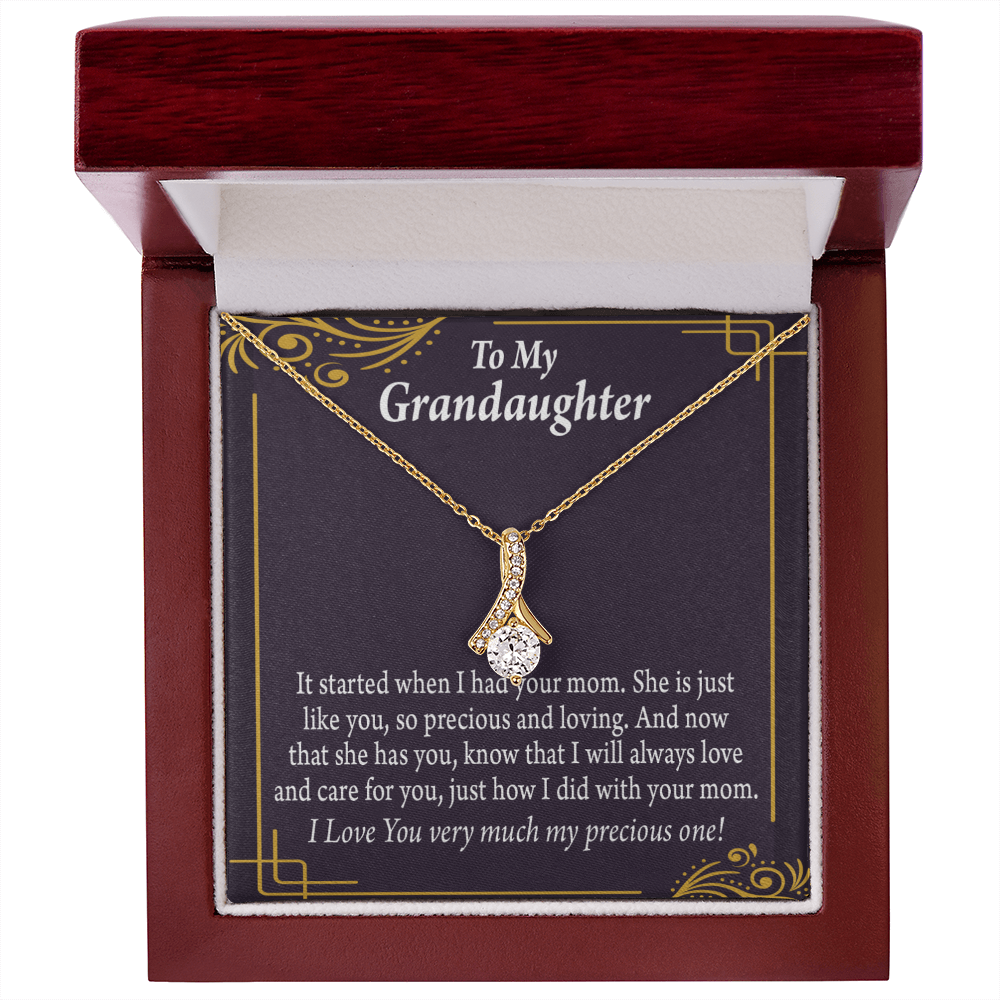 To My Granddaughter To Granddaughter From Grandma Generations Alluring Ribbon Necklace Message Card-Express Your Love Gifts