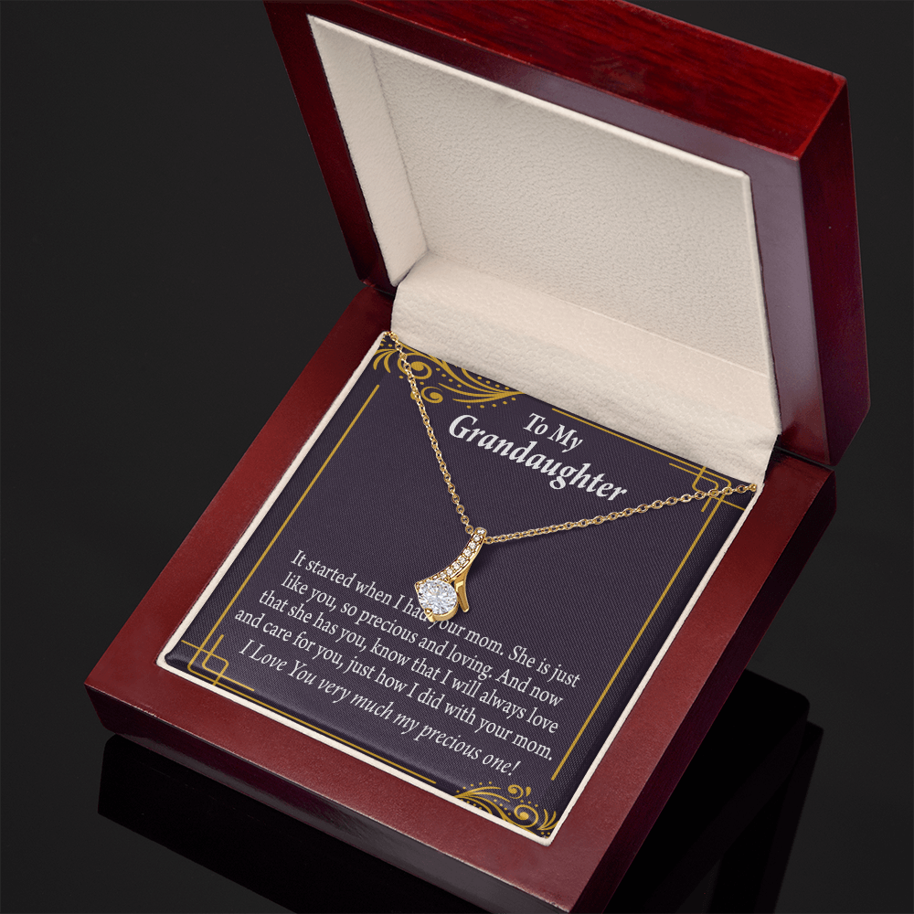 To My Granddaughter To Granddaughter From Grandma Generations Alluring Ribbon Necklace Message Card-Express Your Love Gifts