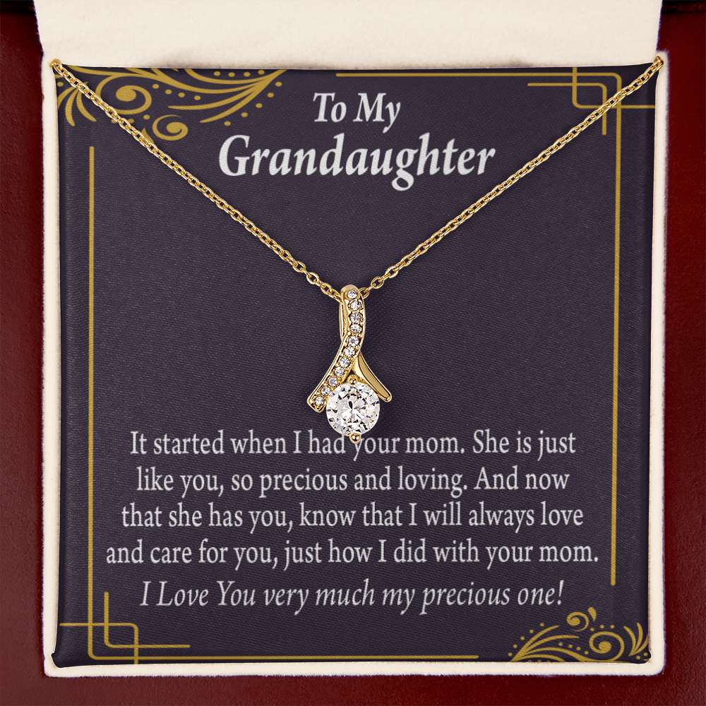 To My Granddaughter To Granddaughter From Grandma Generations Alluring Ribbon Necklace Message Card-Express Your Love Gifts