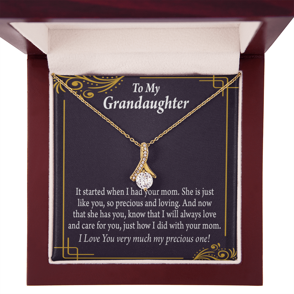 To My Granddaughter To Granddaughter From Grandma Generations Alluring Ribbon Necklace Message Card-Express Your Love Gifts