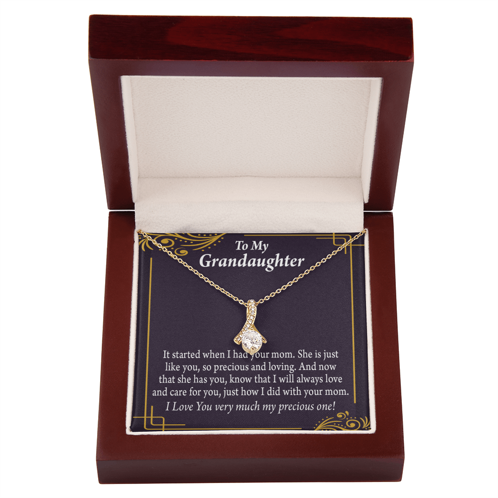 To My Granddaughter To Granddaughter From Grandma Generations Alluring Ribbon Necklace Message Card-Express Your Love Gifts