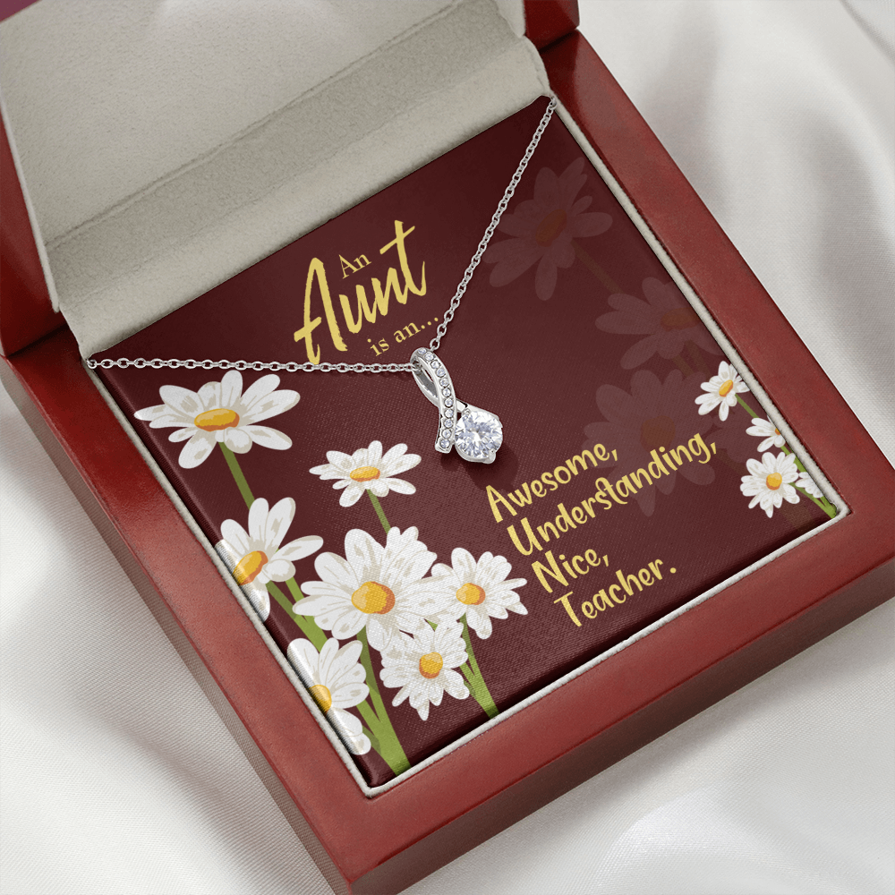 To My Granddaughter To My Aunt AUNT Alluring Ribbon Necklace Message Card-Express Your Love Gifts