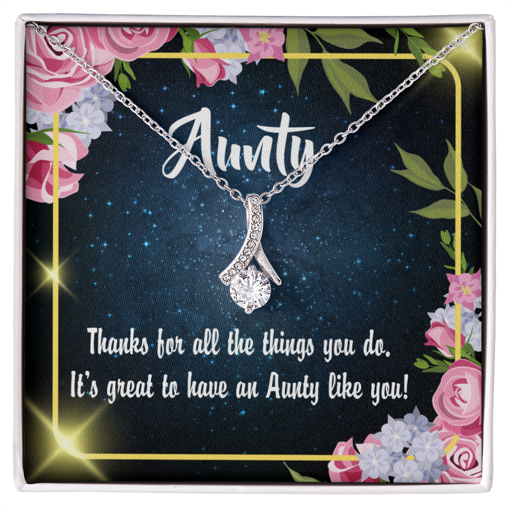 To My Granddaughter To My Aunt Auntie Like You Alluring Ribbon Necklace Message Card-Express Your Love Gifts