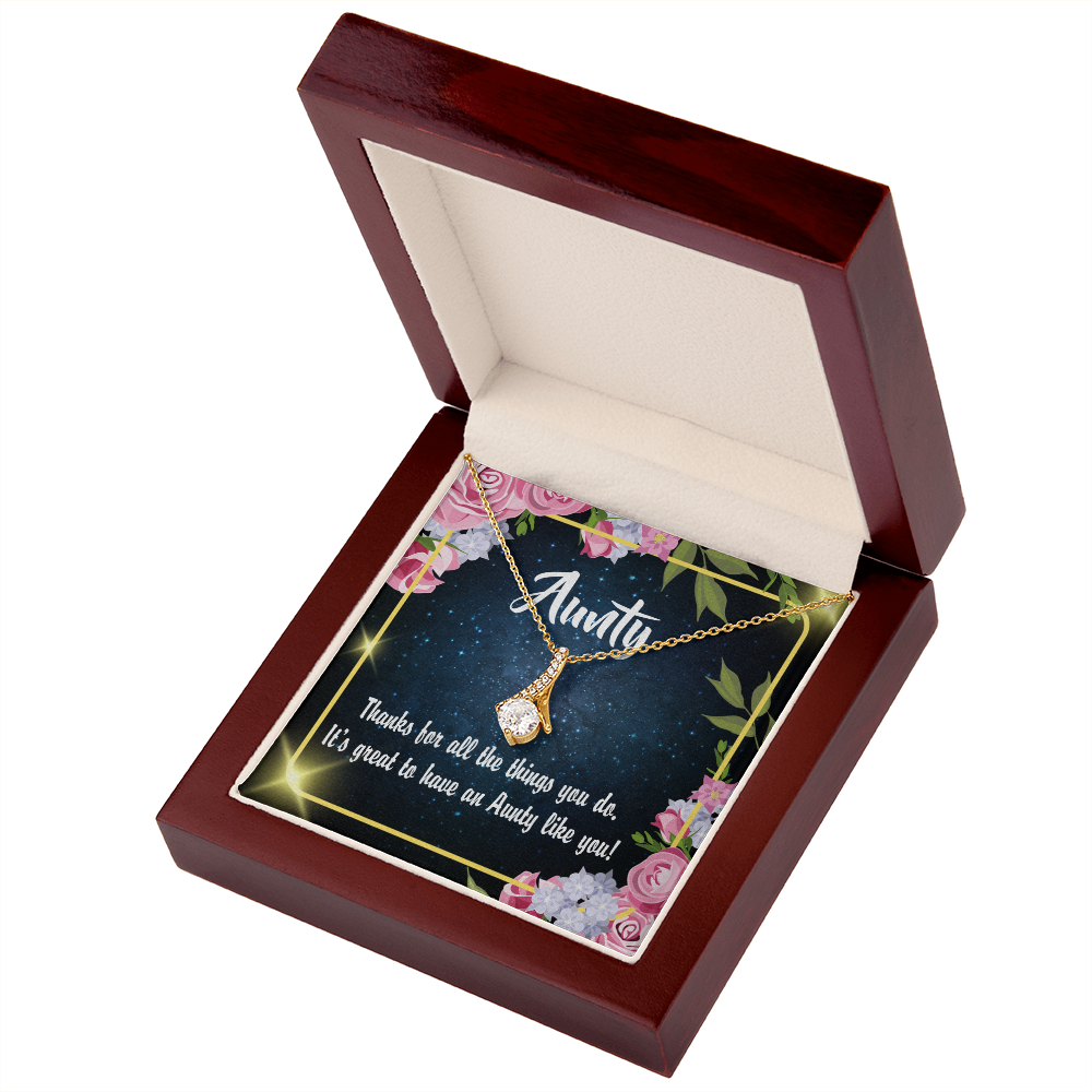 To My Granddaughter To My Aunt Auntie Like You Alluring Ribbon Necklace Message Card-Express Your Love Gifts
