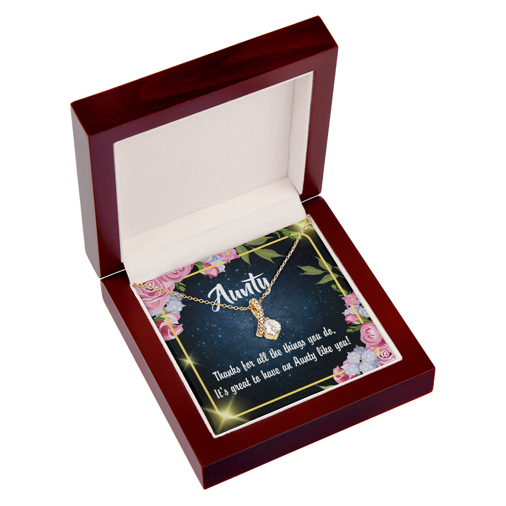 To My Granddaughter To My Aunt Auntie Like You Alluring Ribbon Necklace Message Card-Express Your Love Gifts