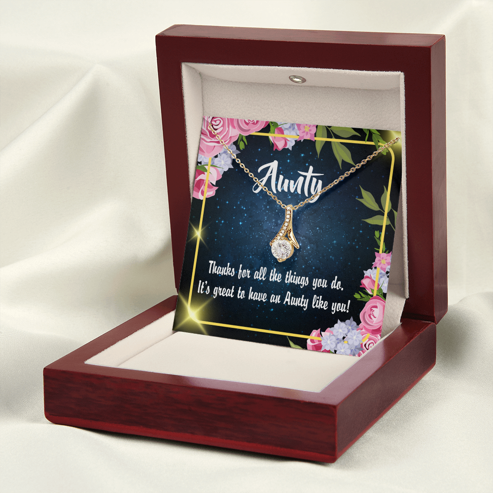 To My Granddaughter To My Aunt Auntie Like You Alluring Ribbon Necklace Message Card-Express Your Love Gifts