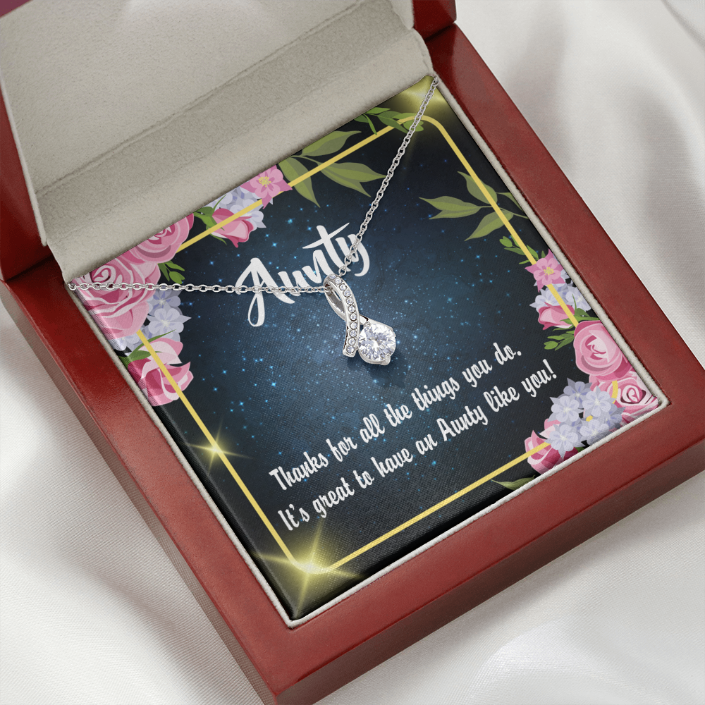 To My Granddaughter To My Aunt Auntie Like You Alluring Ribbon Necklace Message Card-Express Your Love Gifts