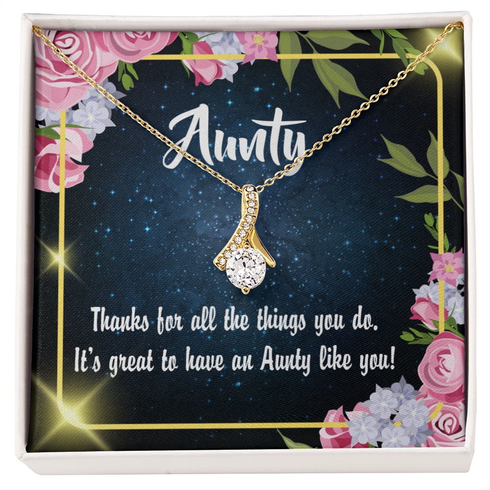 To My Granddaughter To My Aunt Auntie Like You Alluring Ribbon Necklace Message Card-Express Your Love Gifts
