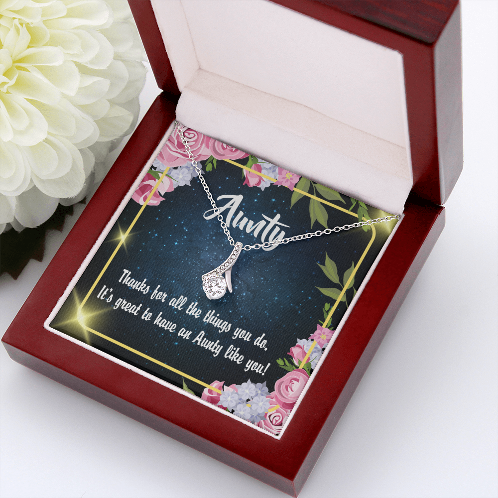 To My Granddaughter To My Aunt Auntie Like You Alluring Ribbon Necklace Message Card-Express Your Love Gifts