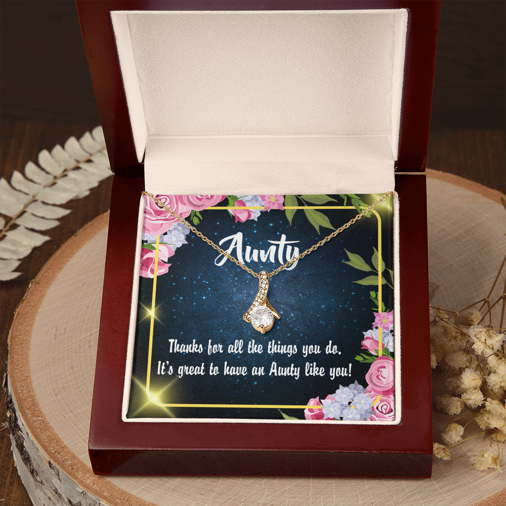 To My Granddaughter To My Aunt Auntie Like You Alluring Ribbon Necklace Message Card-Express Your Love Gifts