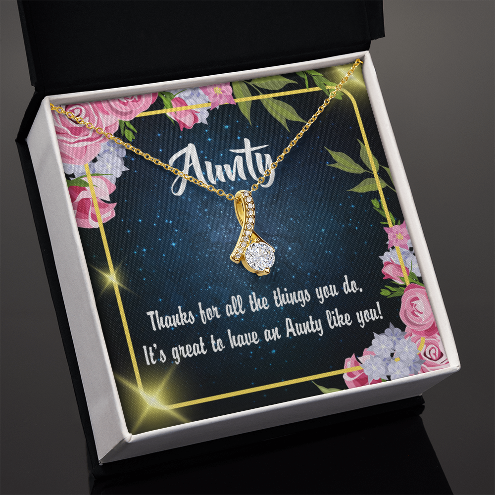 To My Granddaughter To My Aunt Auntie Like You Alluring Ribbon Necklace Message Card-Express Your Love Gifts