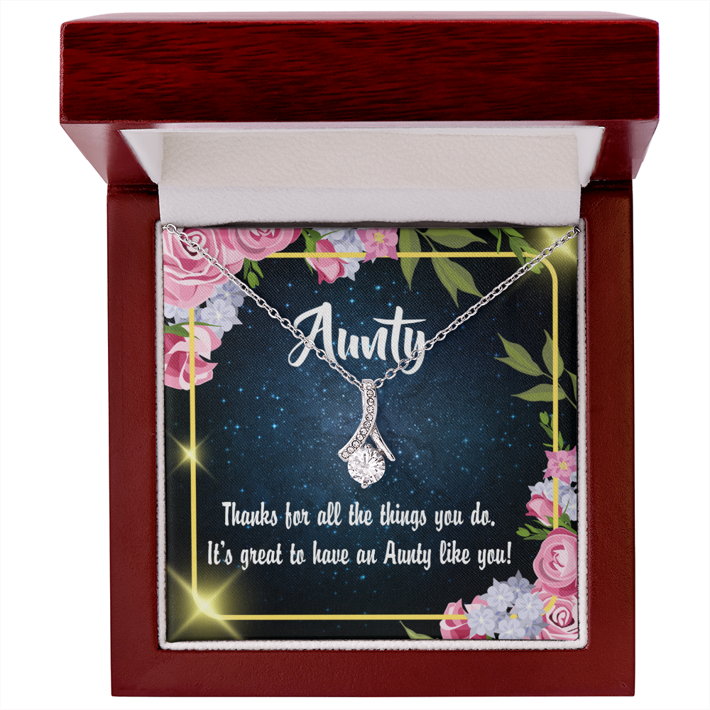 To My Granddaughter To My Aunt Auntie Like You Alluring Ribbon Necklace Message Card-Express Your Love Gifts