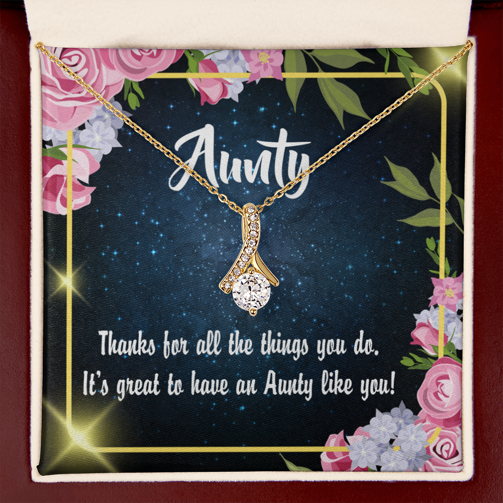 To My Granddaughter To My Aunt Auntie Like You Alluring Ribbon Necklace Message Card-Express Your Love Gifts