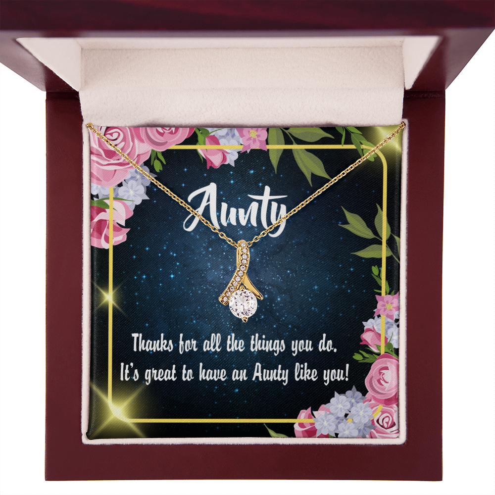 To My Granddaughter To My Aunt Auntie Like You Alluring Ribbon Necklace Message Card-Express Your Love Gifts