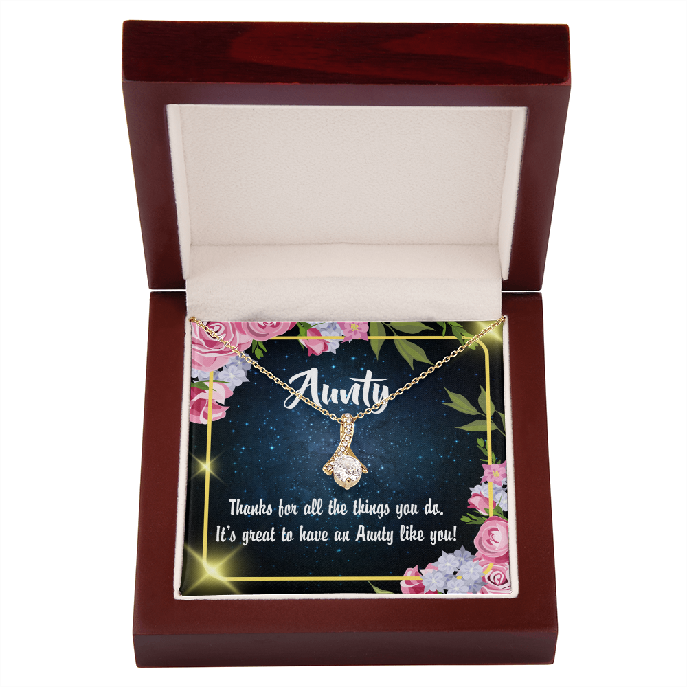 To My Granddaughter To My Aunt Auntie Like You Alluring Ribbon Necklace Message Card-Express Your Love Gifts