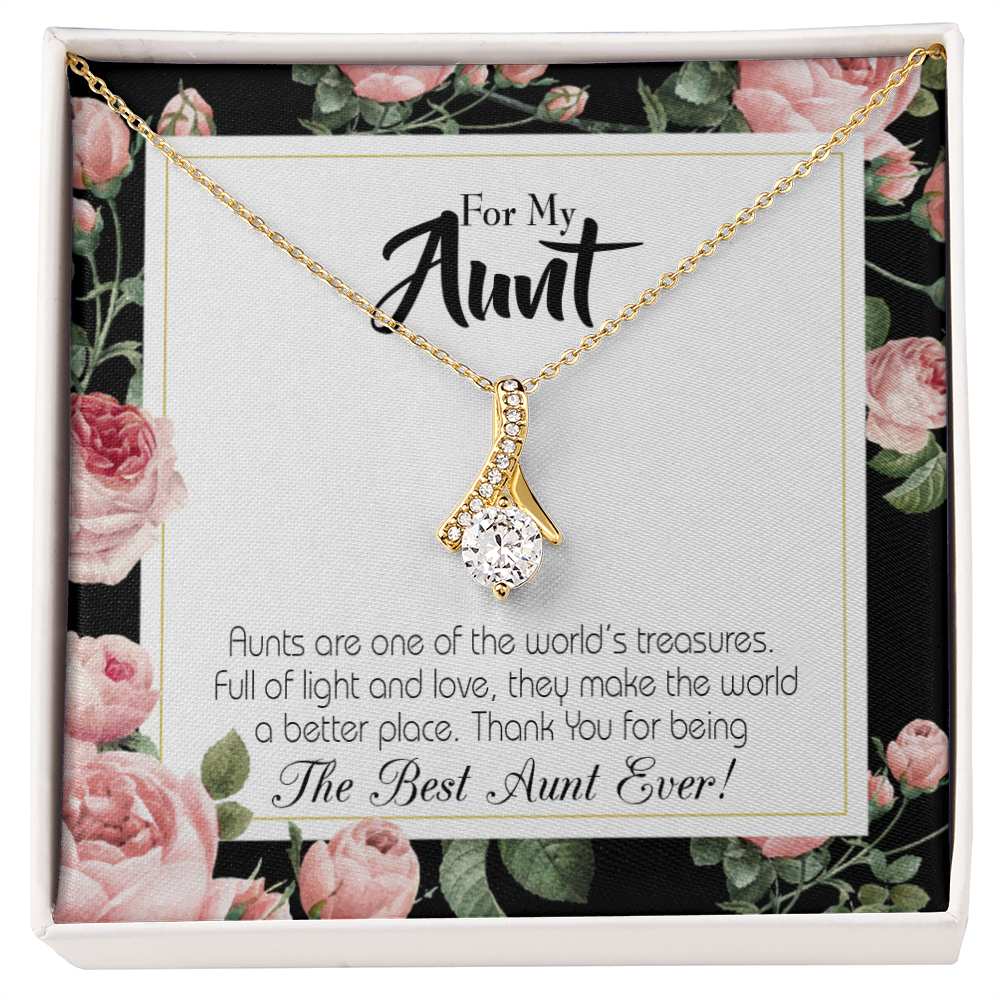 To My Granddaughter To My Aunt Best Aunt Ever Alluring Ribbon Necklace Message Card-Express Your Love Gifts