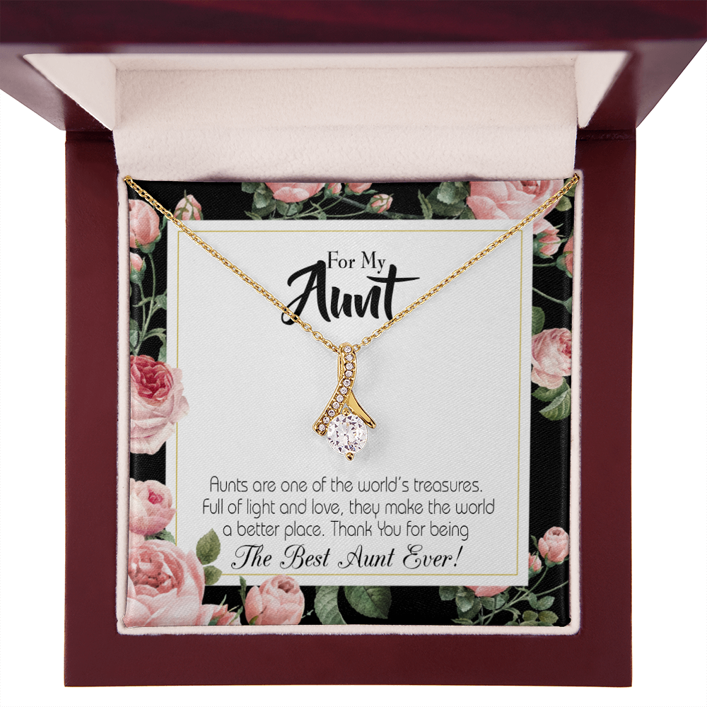 To My Granddaughter To My Aunt Best Aunt Ever Alluring Ribbon Necklace Message Card-Express Your Love Gifts
