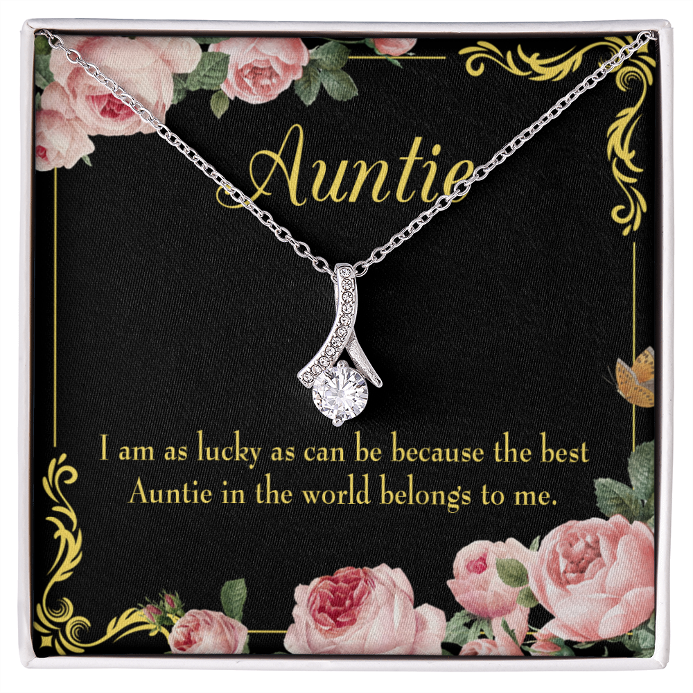 To My Granddaughter To My Aunt Best Auntie Alluring Ribbon Necklace Message Card-Express Your Love Gifts