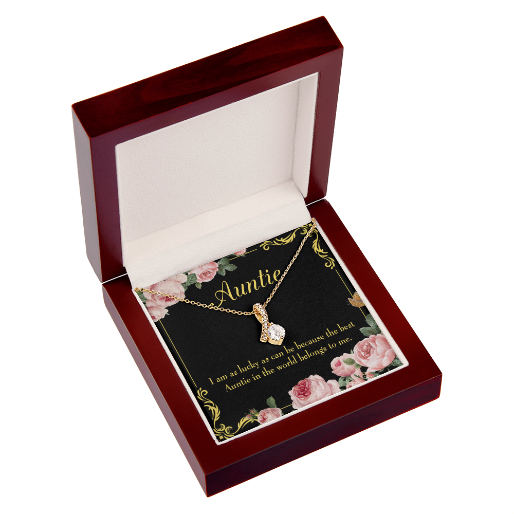 To My Granddaughter To My Aunt Best Auntie Alluring Ribbon Necklace Message Card-Express Your Love Gifts