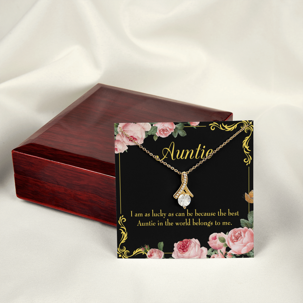 To My Granddaughter To My Aunt Best Auntie Alluring Ribbon Necklace Message Card-Express Your Love Gifts