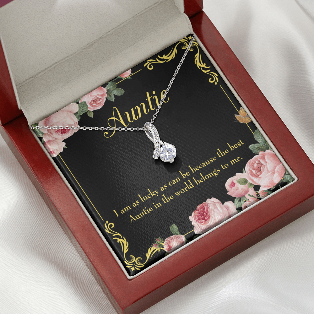 To My Granddaughter To My Aunt Best Auntie Alluring Ribbon Necklace Message Card-Express Your Love Gifts
