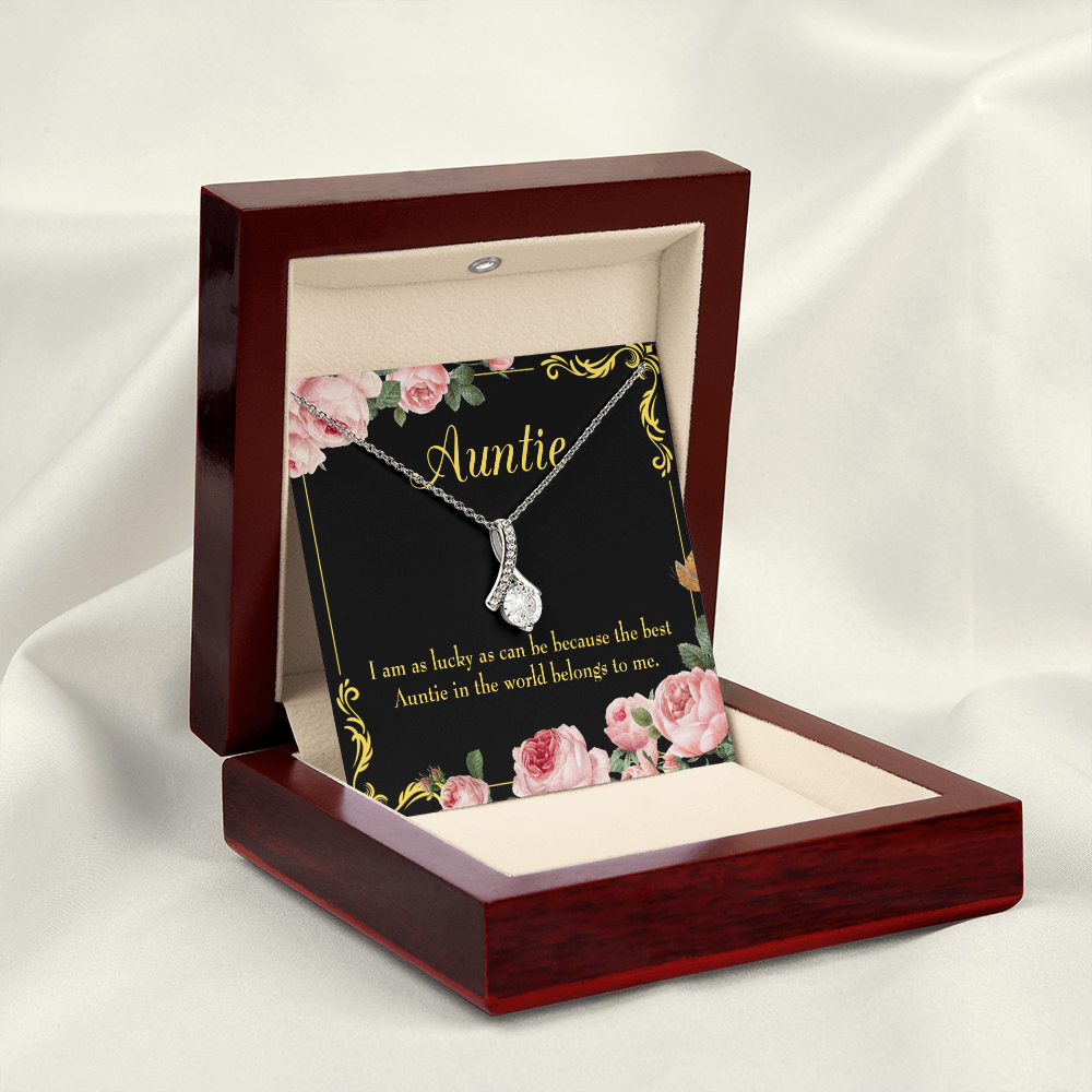 To My Granddaughter To My Aunt Best Auntie Alluring Ribbon Necklace Message Card-Express Your Love Gifts
