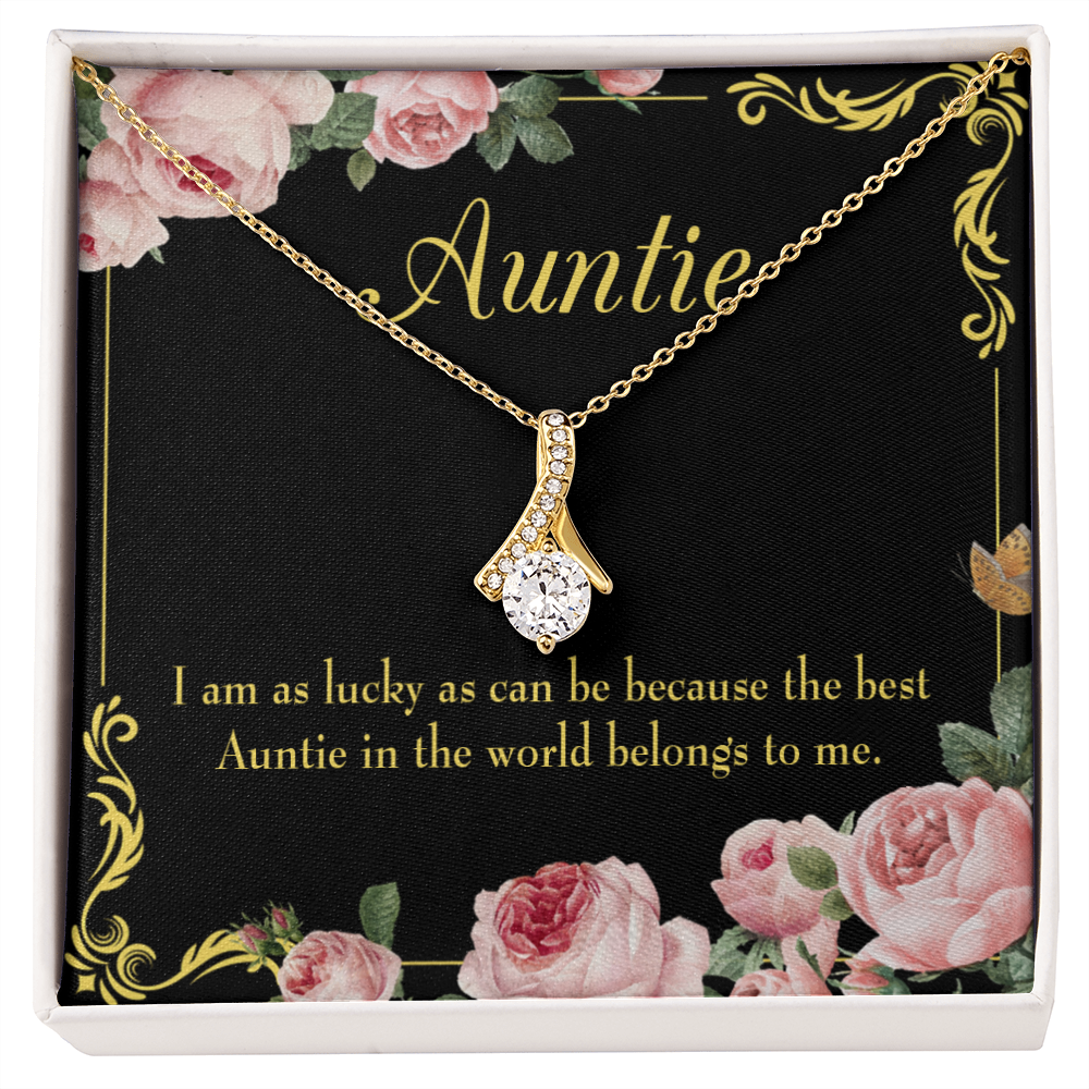 To My Granddaughter To My Aunt Best Auntie Alluring Ribbon Necklace Message Card-Express Your Love Gifts