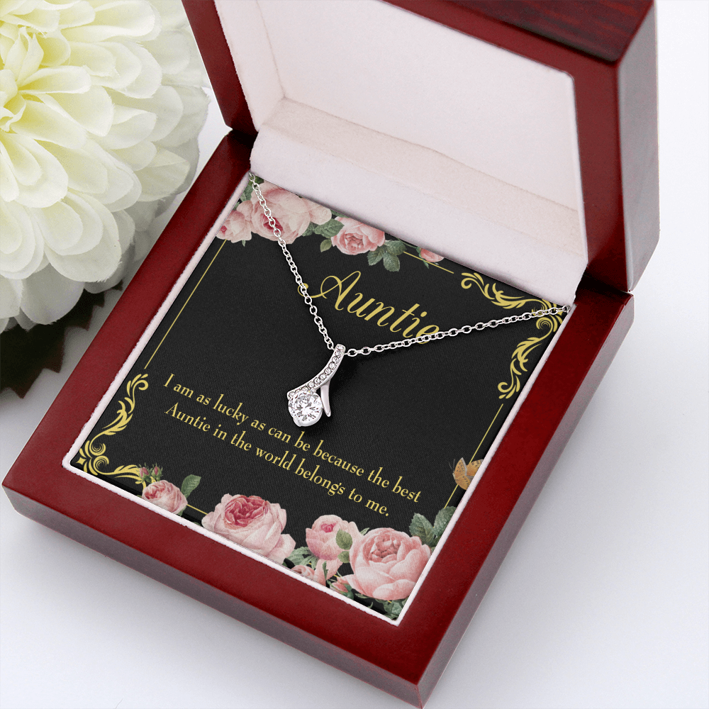 To My Granddaughter To My Aunt Best Auntie Alluring Ribbon Necklace Message Card-Express Your Love Gifts
