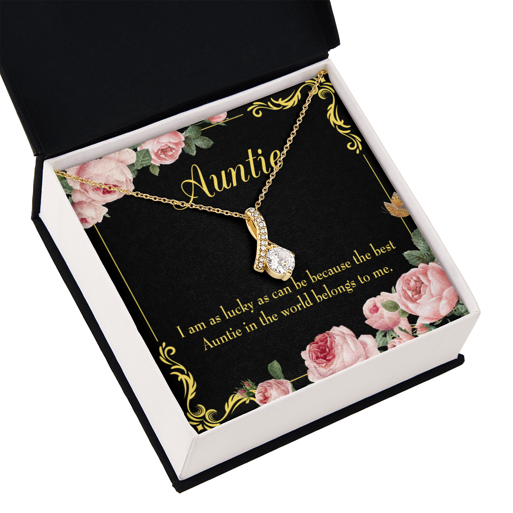 To My Granddaughter To My Aunt Best Auntie Alluring Ribbon Necklace Message Card-Express Your Love Gifts