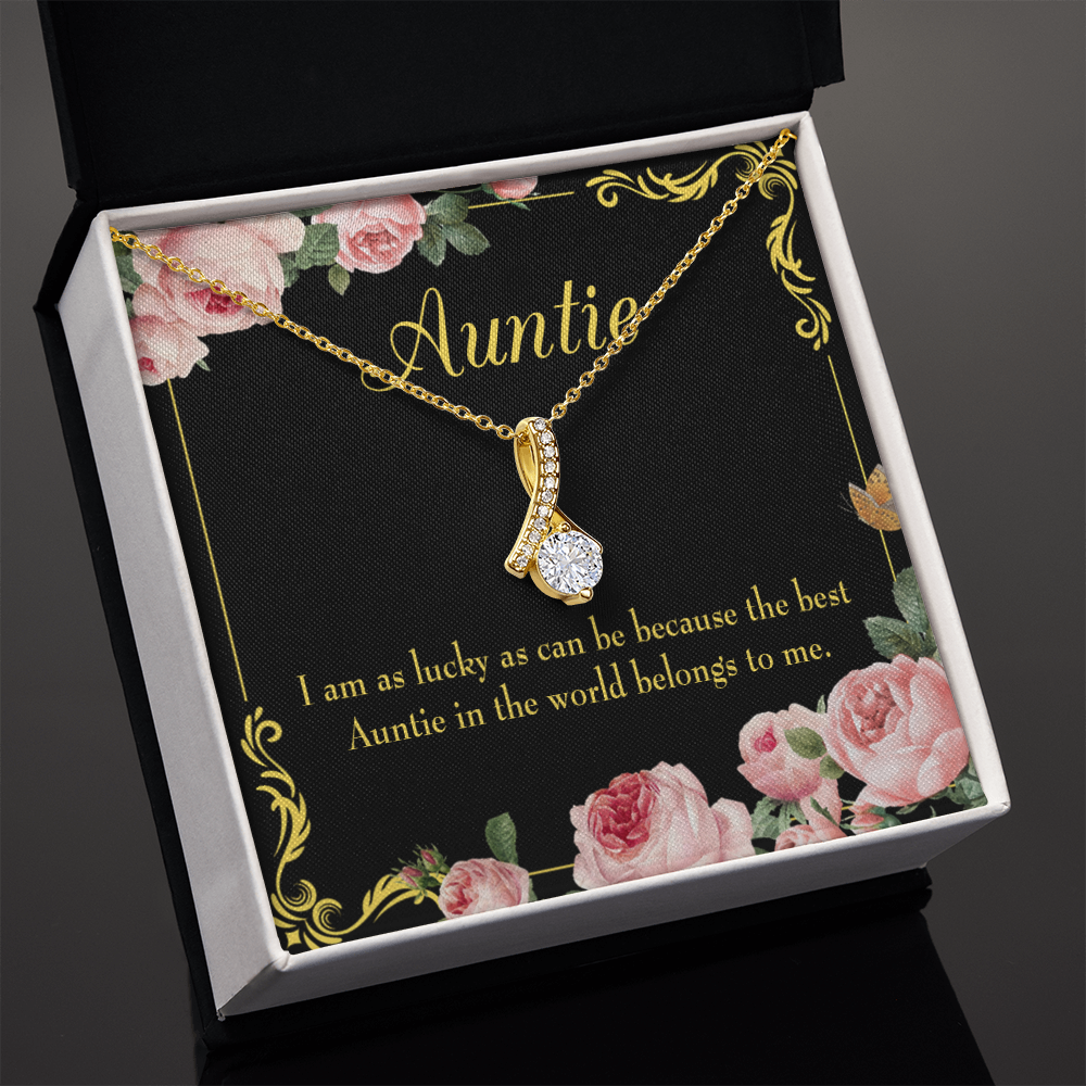To My Granddaughter To My Aunt Best Auntie Alluring Ribbon Necklace Message Card-Express Your Love Gifts