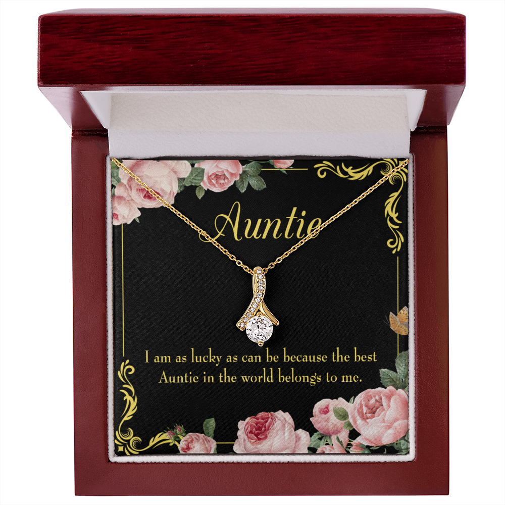 To My Granddaughter To My Aunt Best Auntie Alluring Ribbon Necklace Message Card-Express Your Love Gifts