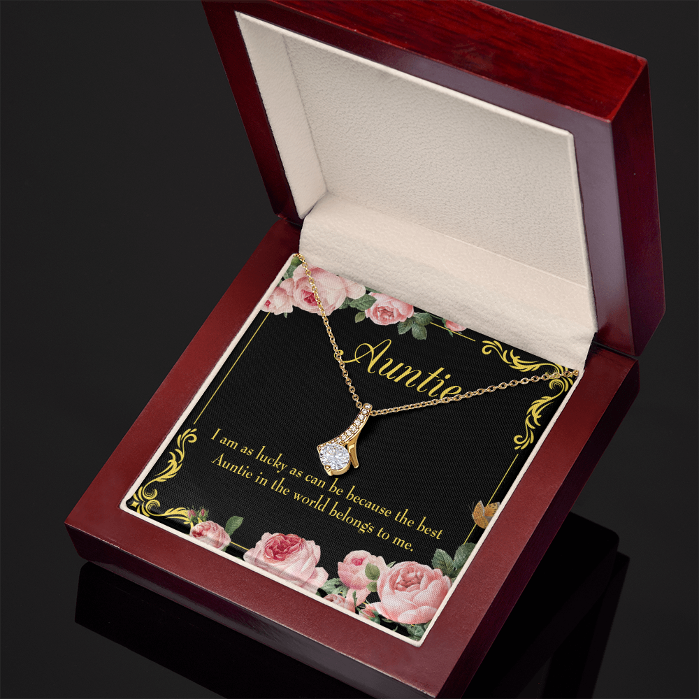 To My Granddaughter To My Aunt Best Auntie Alluring Ribbon Necklace Message Card-Express Your Love Gifts