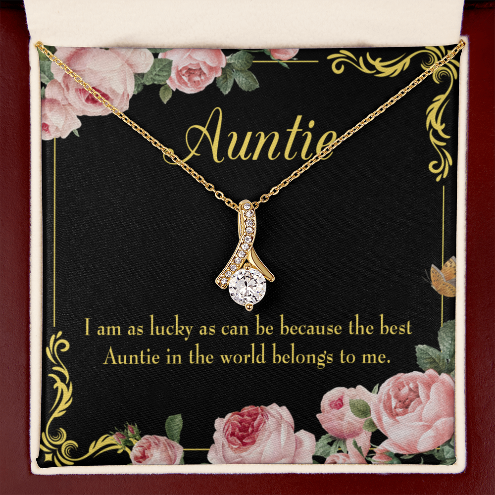 To My Granddaughter To My Aunt Best Auntie Alluring Ribbon Necklace Message Card-Express Your Love Gifts