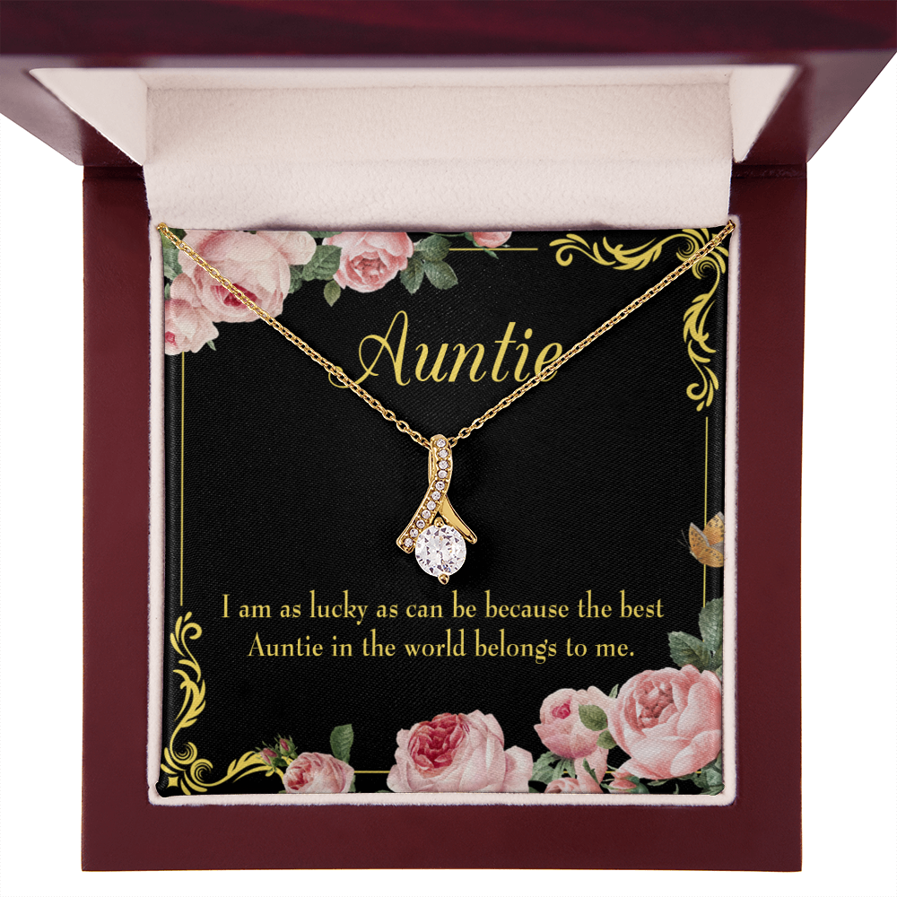To My Granddaughter To My Aunt Best Auntie Alluring Ribbon Necklace Message Card-Express Your Love Gifts