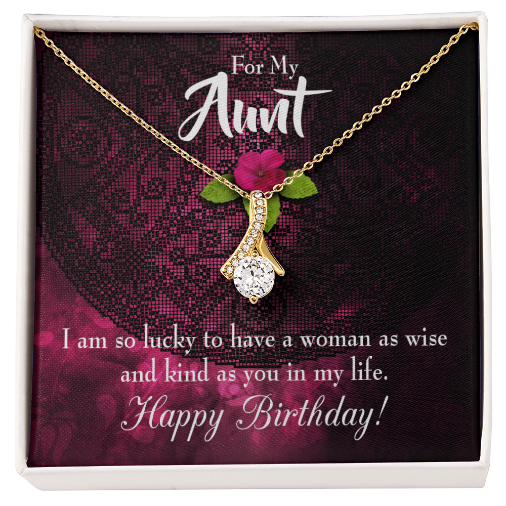 To My Granddaughter To My Aunt Happy Birthday Aunt Alluring Ribbon Necklace Message Card-Express Your Love Gifts