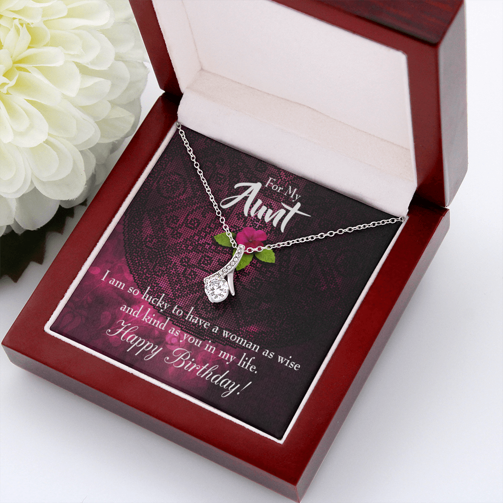 To My Granddaughter To My Aunt Happy Birthday Aunt Alluring Ribbon Necklace Message Card-Express Your Love Gifts